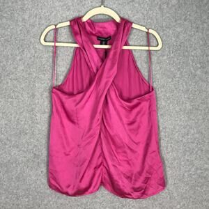 Sincerely Jules‎ Top Womens Large Pink Blouse Satin Halter Party Career Silky
